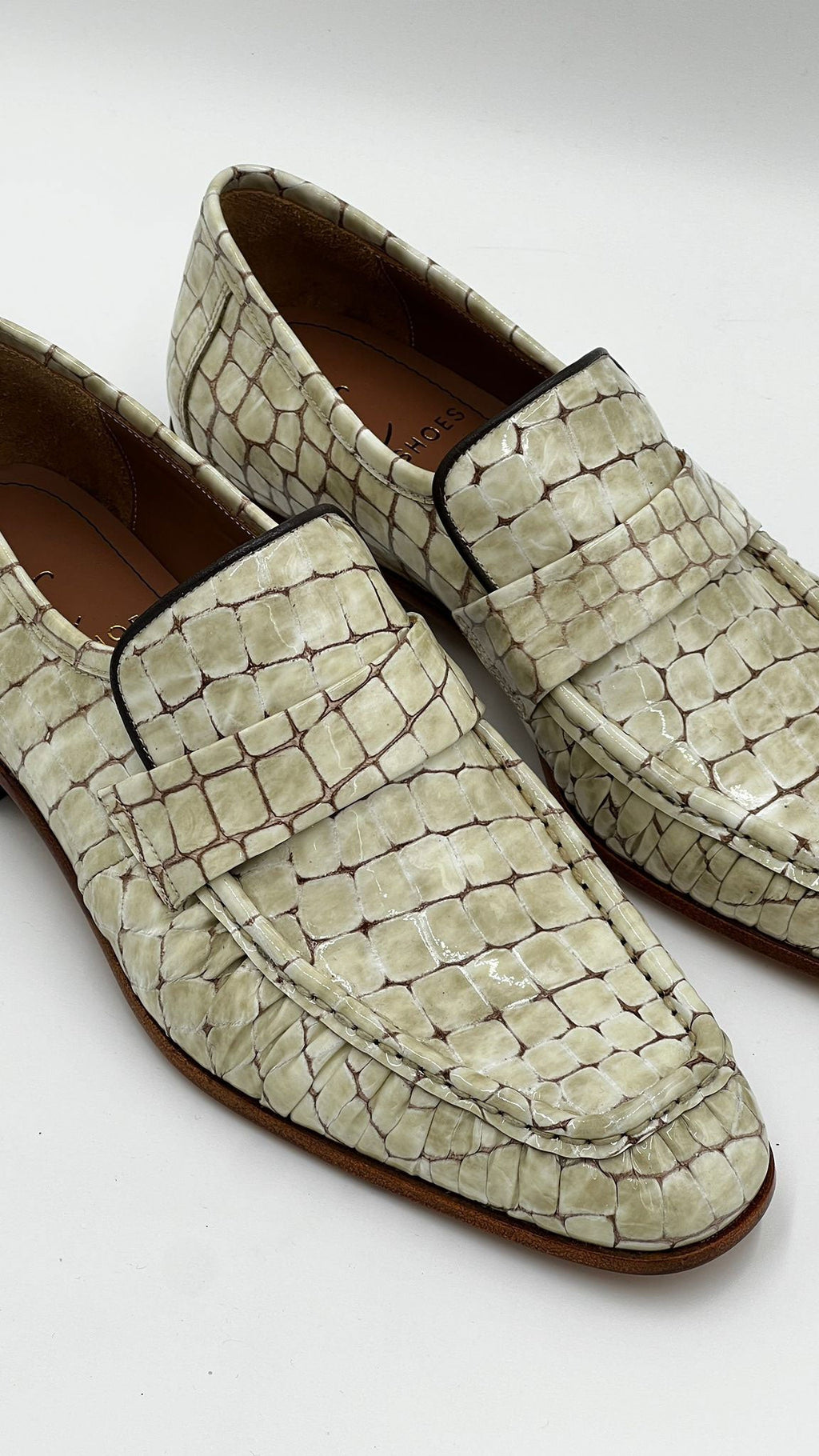 C Collection Crocodile Leather Loafer - Beige