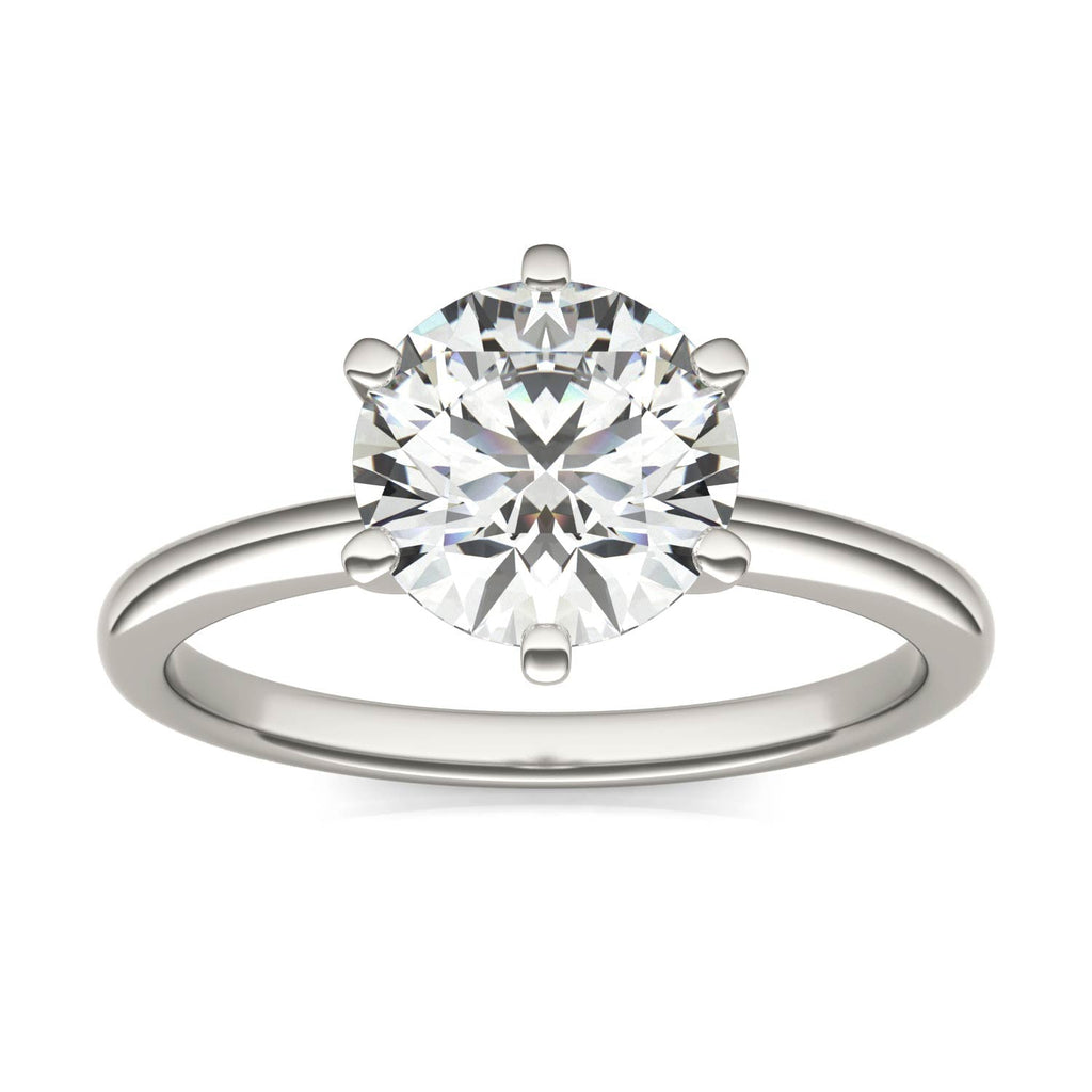2.00 CTW AGI Certified Lab Grown Diamond Solitaire Engagement Ring – G-VS Clarity, 14K White Gold
