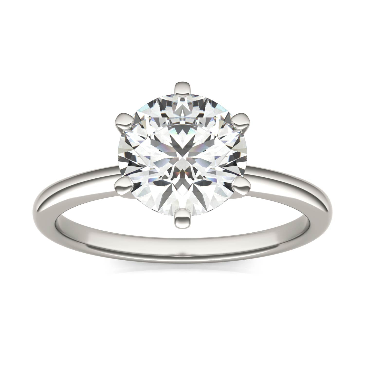 2.00 CTW AGI Certified Lab Grown Diamond Solitaire Engagement Ring – G-VS Clarity, 14K White Gold
