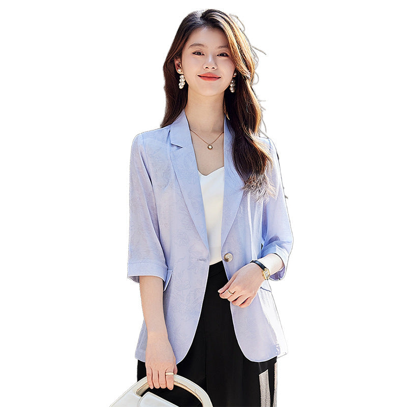 Fashionable Goddess-Style Cropped-Sleeve Lightweight Sun-Protection Jacket