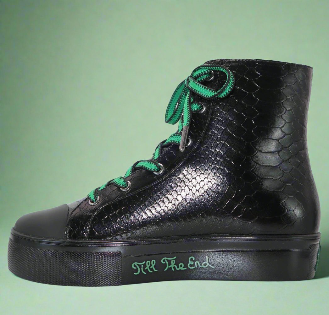 Michaela V Lucra Women's Black Italian Leather Sneakers