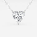 2.00 CTW Floating Heart Shape Lab Grown Diamond Solitaire Pendant Necklace F/G VS1 AGI Certified in 14K White or Yellow Gold