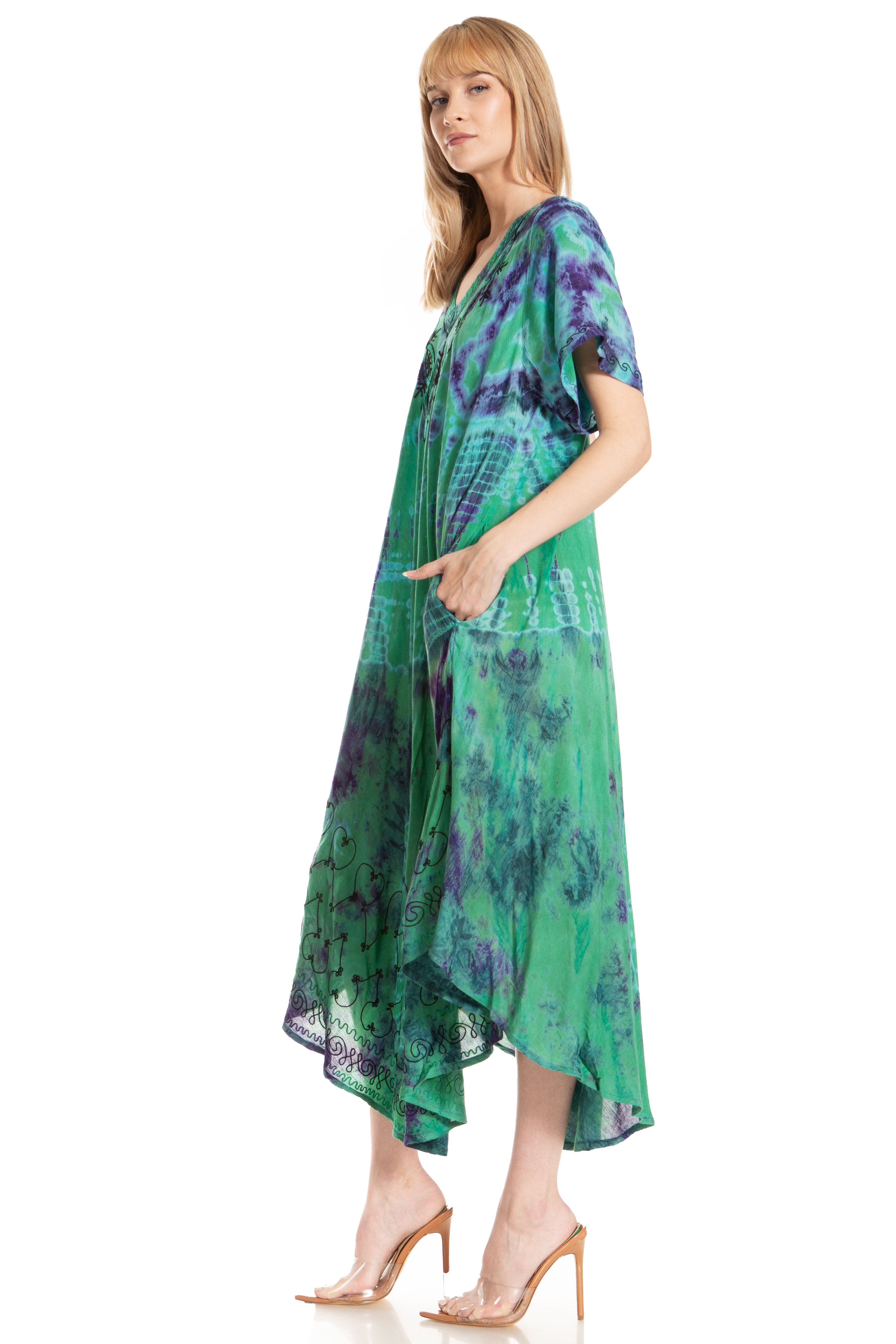Sakkas Viveka Embroidered Caftan Dress