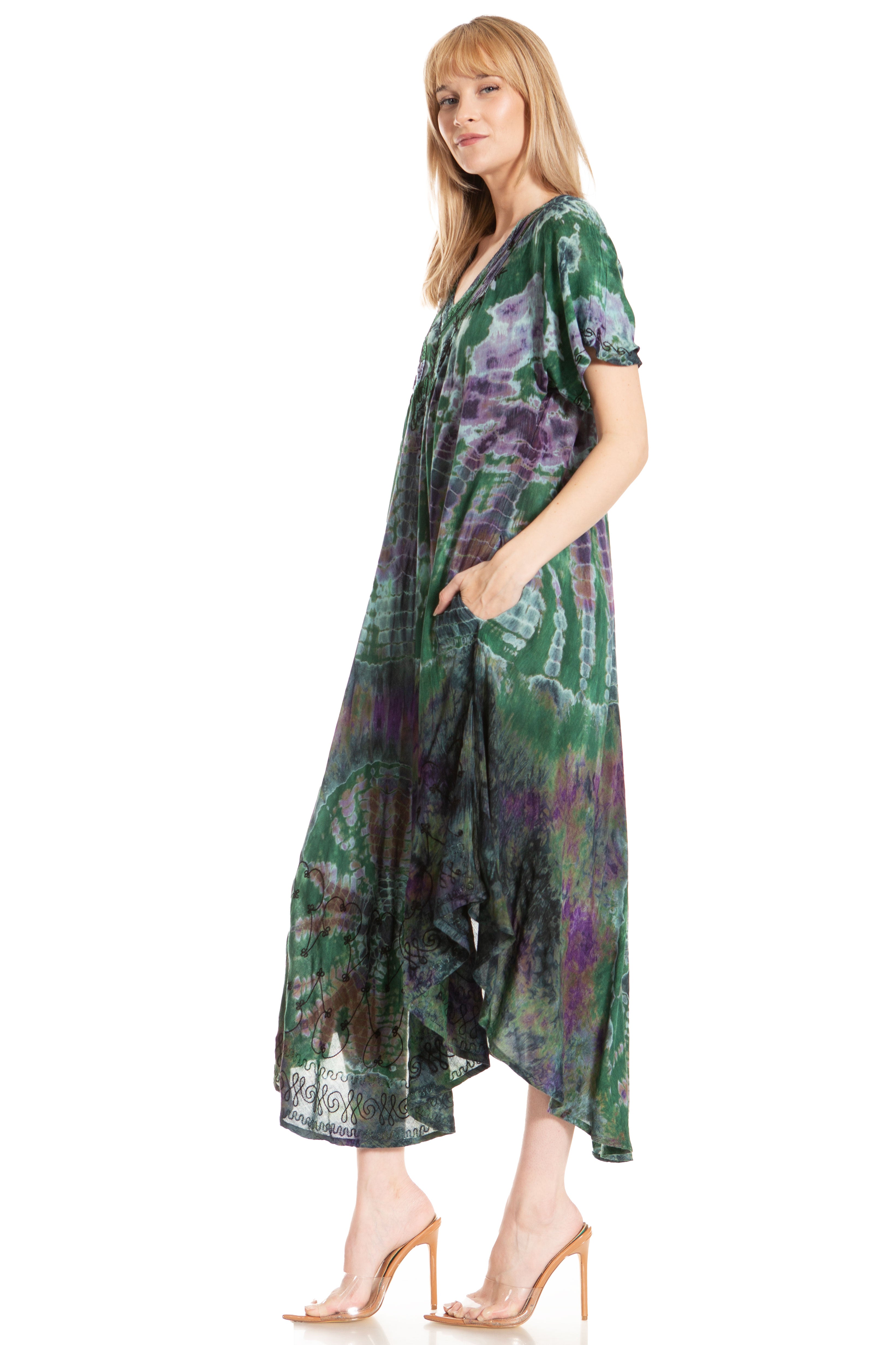 Sakkas Viveka Embroidered Caftan Dress