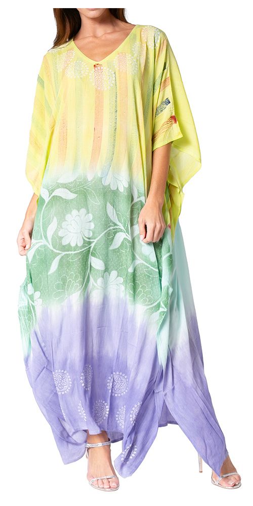 Sakkas Catia Women's Boho-Style Long Maxi Caftan for Lounging and Casual Wear