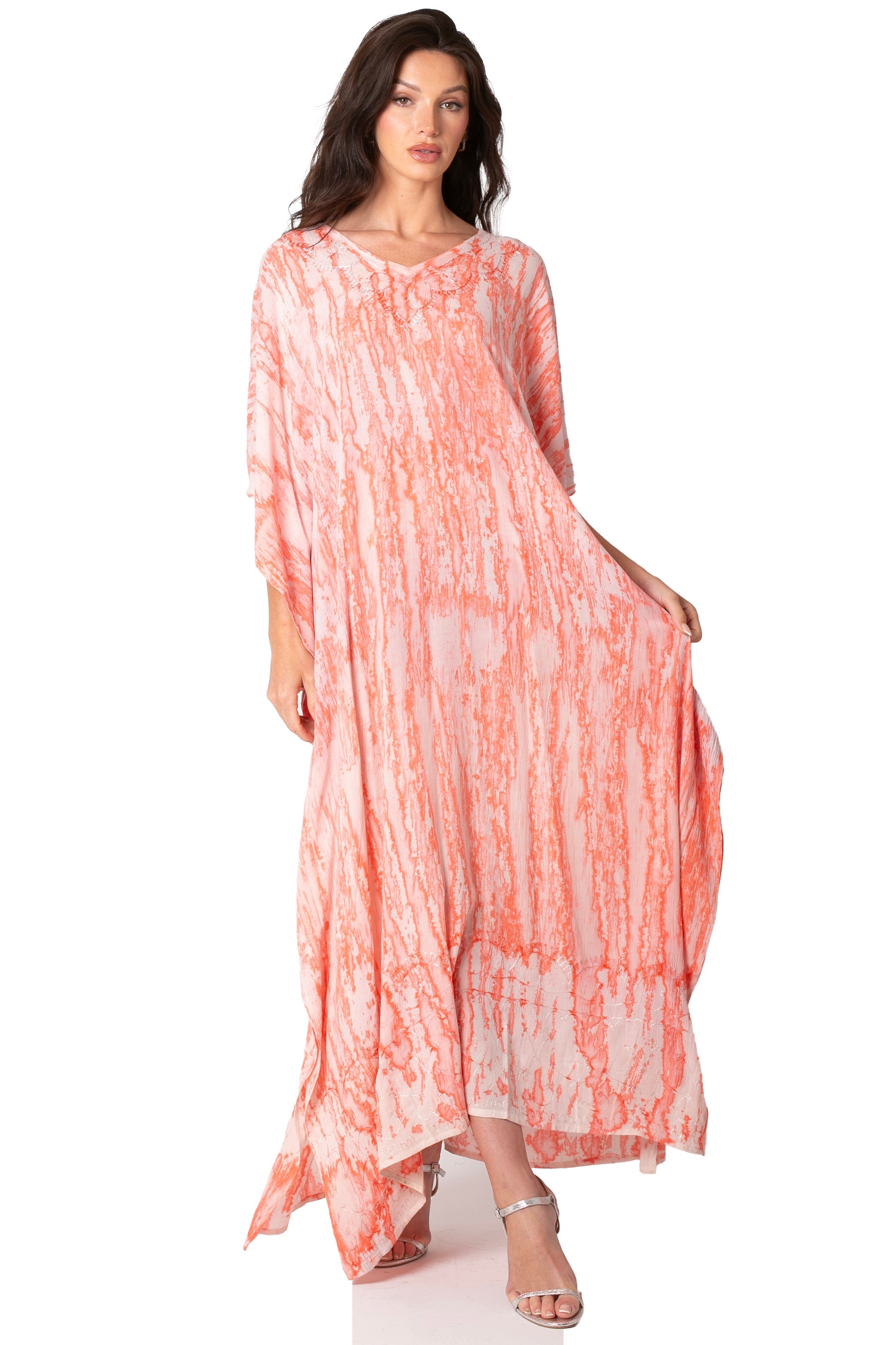 Sakkas Catia Women's Boho-Style Long Maxi Caftan for Lounging and Casual Wear