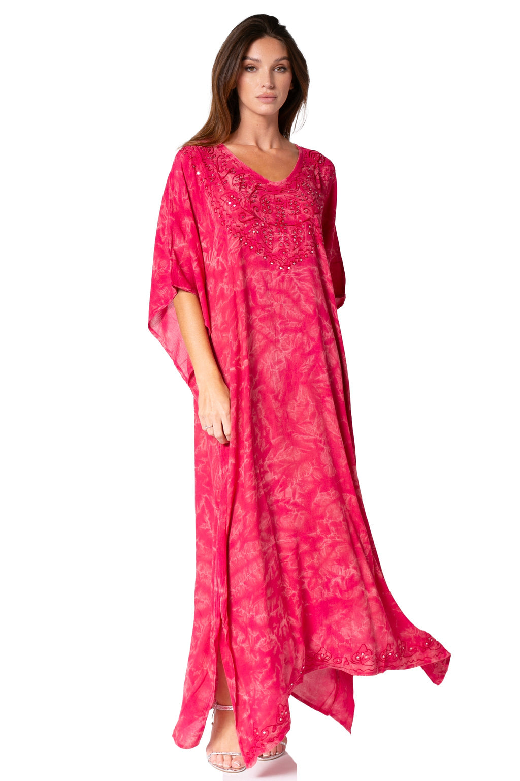 Sakkas Catia Women's Boho-Style Long Maxi Caftan for Lounging and Casual Wear