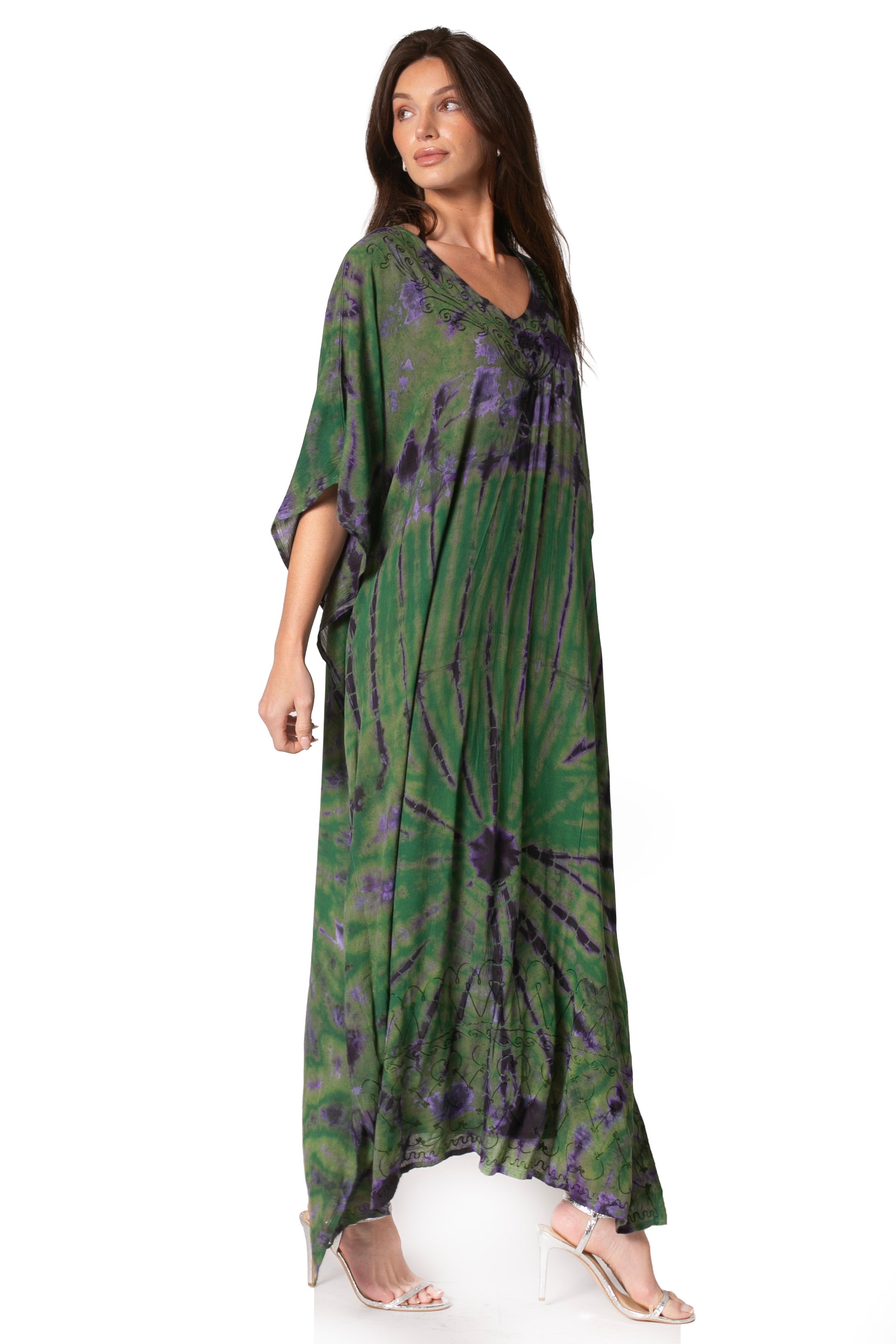 Sakkas Catia Women's Boho-Style Long Maxi Caftan for Lounging and Casual Wear