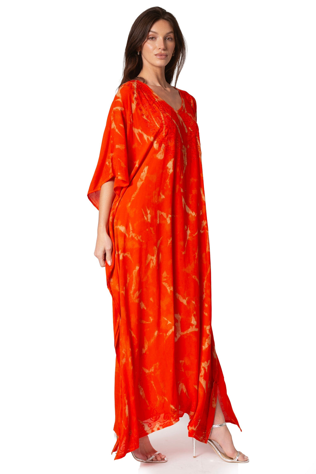 Sakkas Catia Women's Boho-Style Long Maxi Caftan for Lounging and Casual Wear