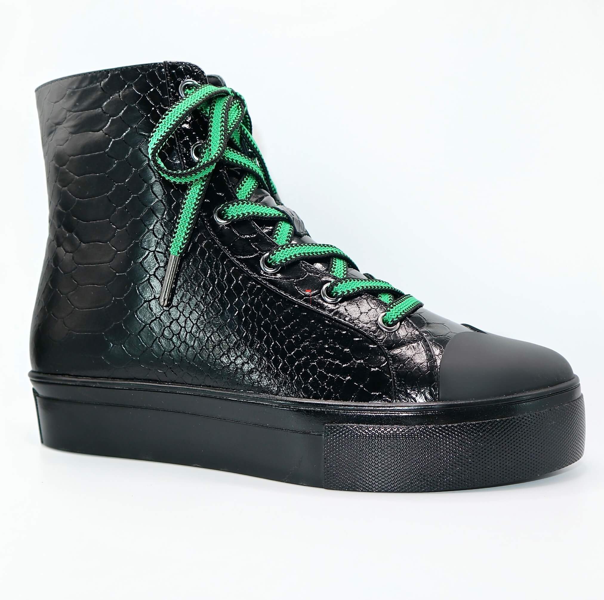Michaela V Lucra Women's Black Italian Leather Sneakers