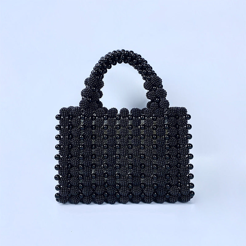 Waxberry Pearl Dinner Dress Handbag Hand Woven Casual Fashionable Beaded Elegant Waxberry Small Square Bag