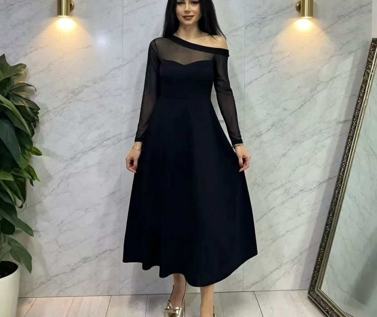 Supply Summer French Mesh Stitching Dress