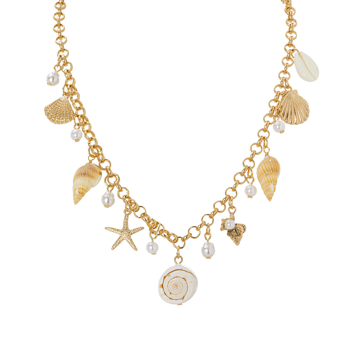 Fashion Summer Ocean Beach Vacation Style Alloy Starfish Pearl Jewelry Set