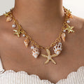 Fashion Summer Ocean Beach Vacation Style Alloy Starfish Pearl Jewelry Set