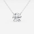 3.00 ct Lab Grown Round Diamond Floating Solitaire Pendant in 14K White or Yellow Gold – AGI Certified