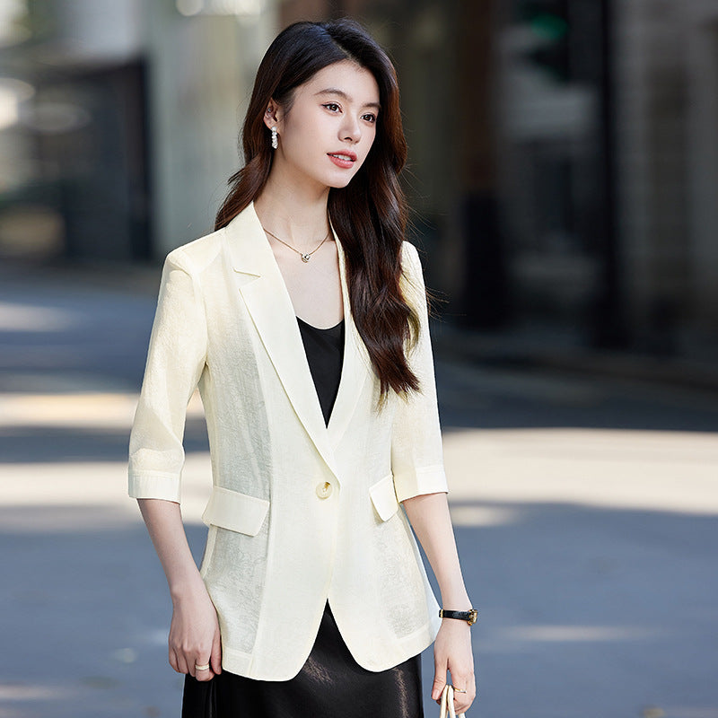 Fashionable Goddess-Style Cropped-Sleeve Lightweight Sun-Protection Jacket