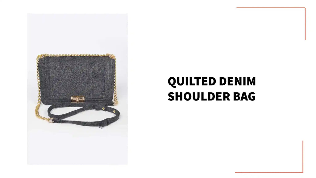 Quilted Denim Shoulder Bag by@Outfy