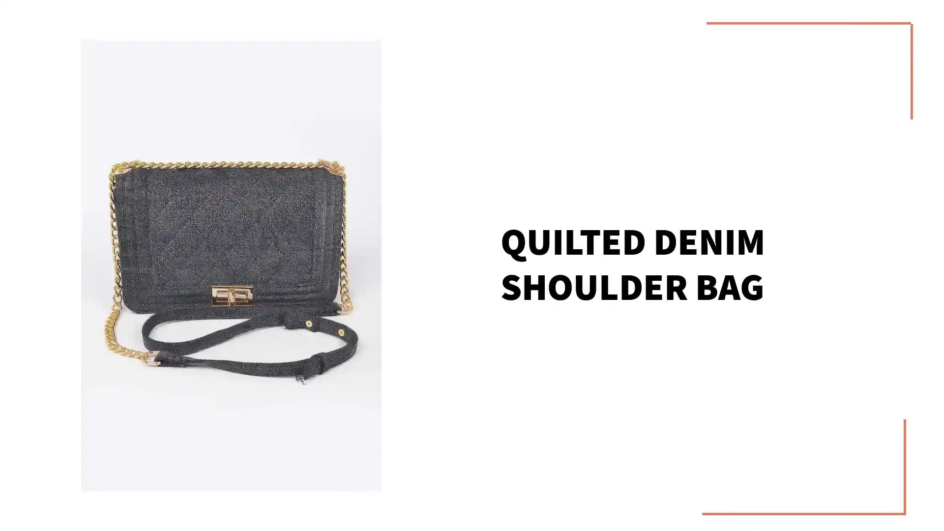 Quilted Denim Shoulder Bag by@Outfy