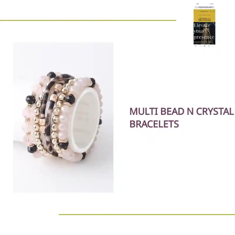 Multi Bead N Crystal Bracelets by@Outfy