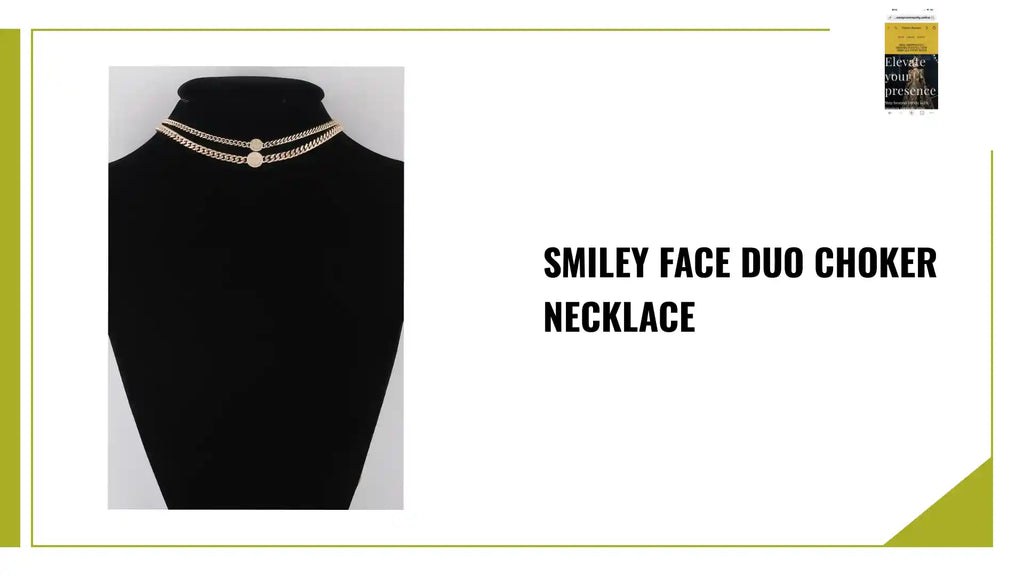 Smiley Face Duo Choker Necklace by@Outfy