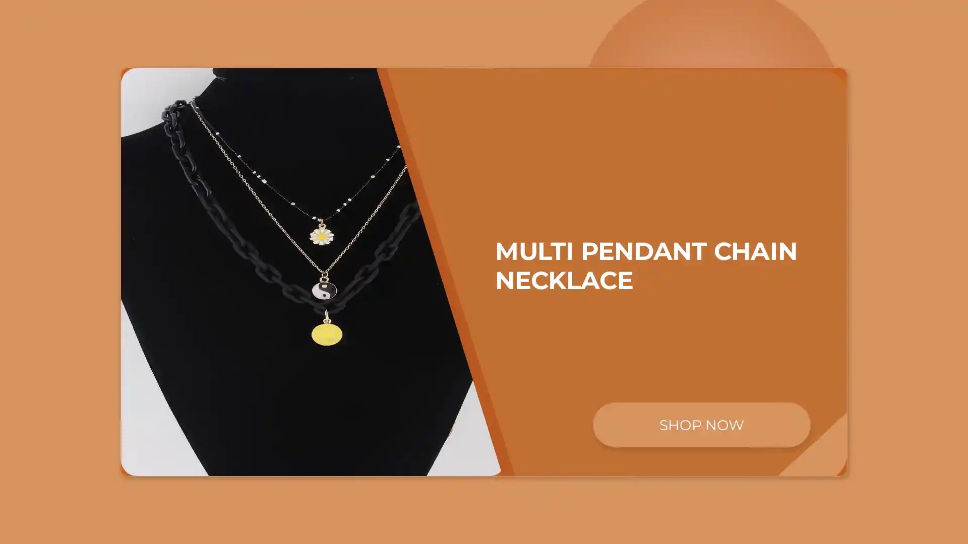 Multi Pendant Chain Necklace by@Outfy