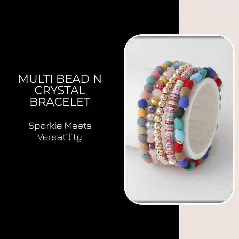 Multi Bead N Crystal Bracelet by@Outfy