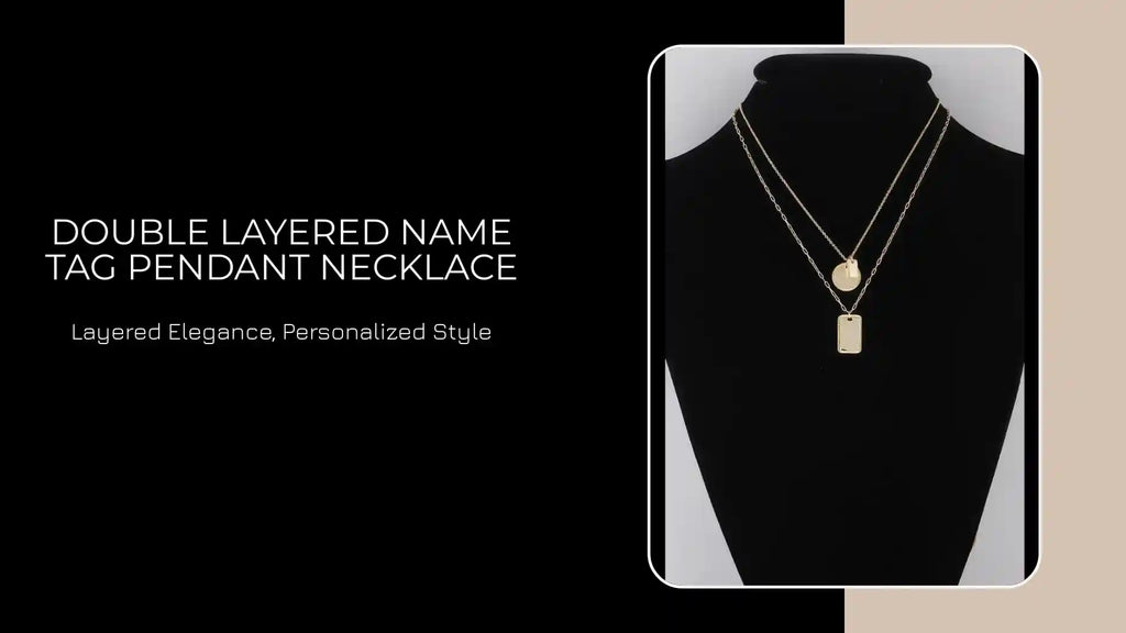 Double Layered Name Tag Pendant Necklace by@Outfy