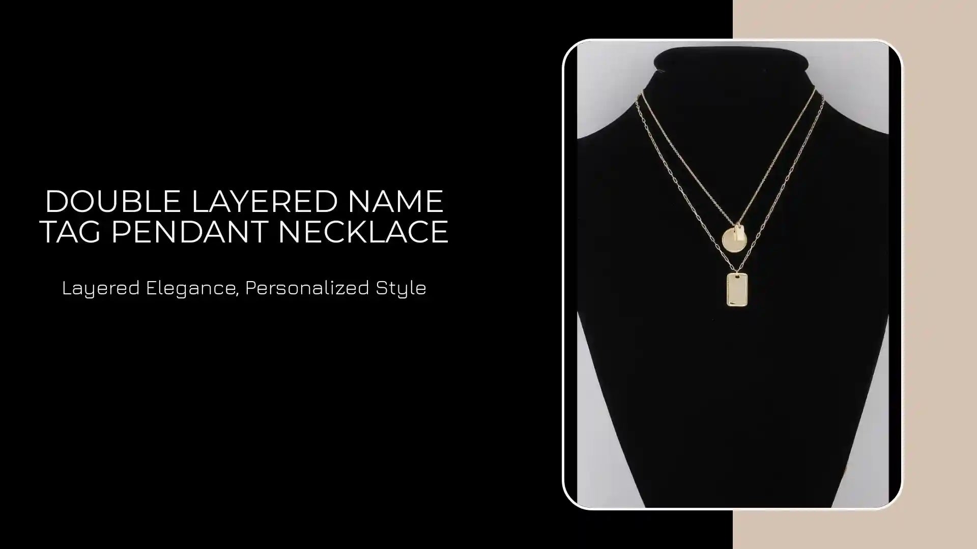 Double Layered Name Tag Pendant Necklace by@Outfy