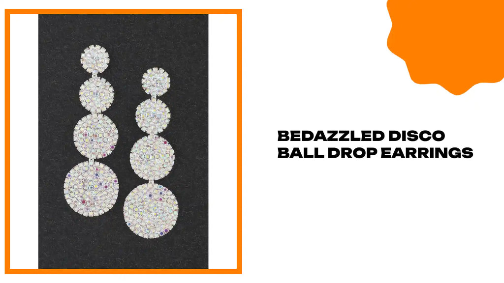 Bedazzled Disco Ball Drop Earrings by@Outfy