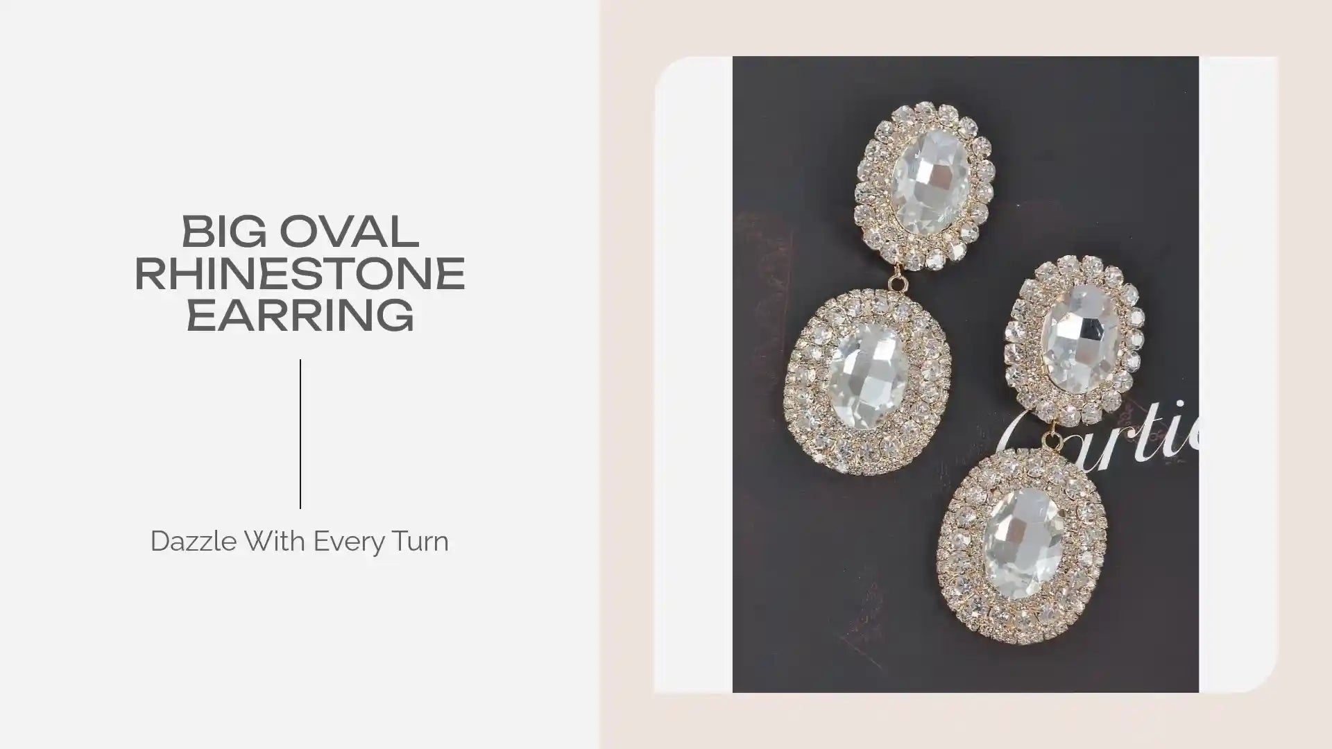 Big Oval Rhinestone Earring by@Outfy