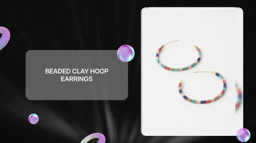 Beaded Clay Hoop Earrings by@Outfy