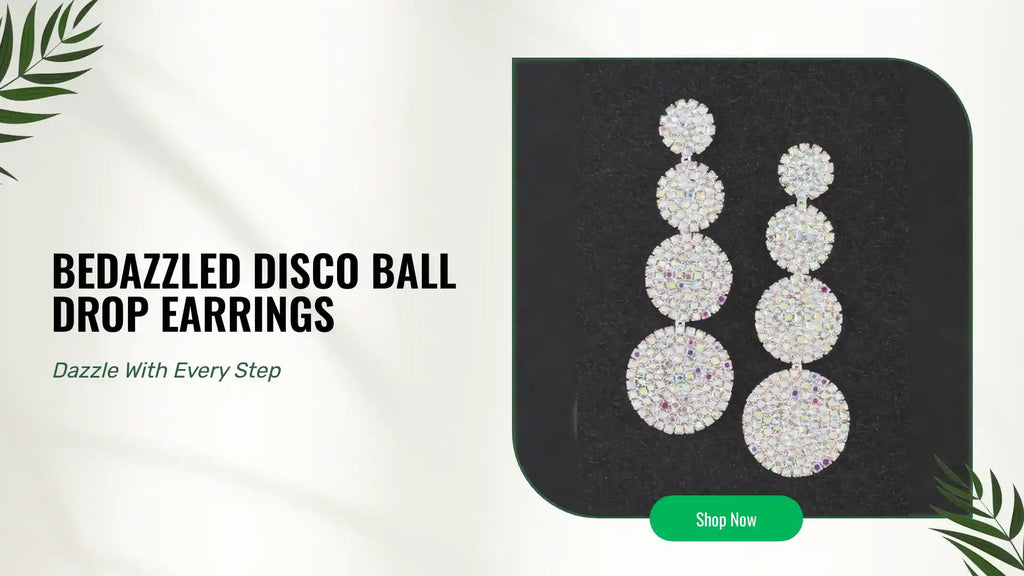 Bedazzled Disco Ball Drop Earrings by@Outfy