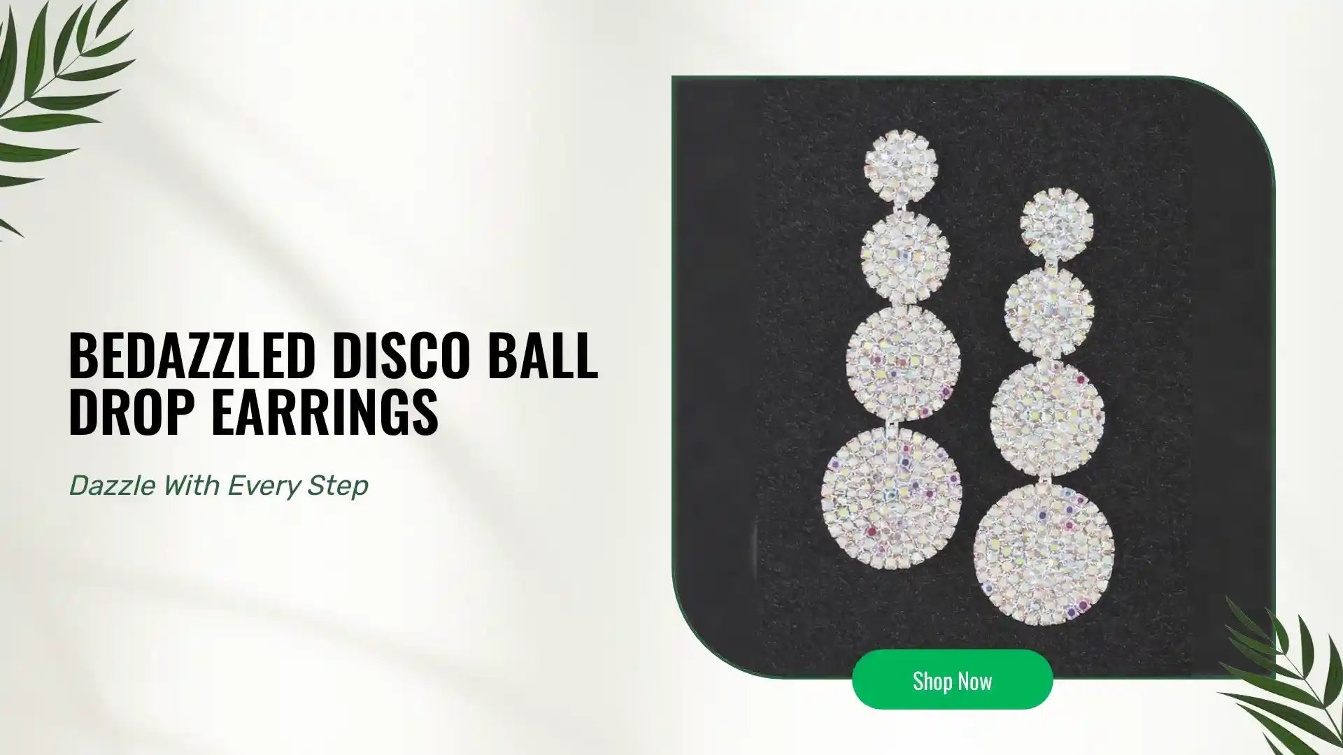 Bedazzled Disco Ball Drop Earrings by@Outfy