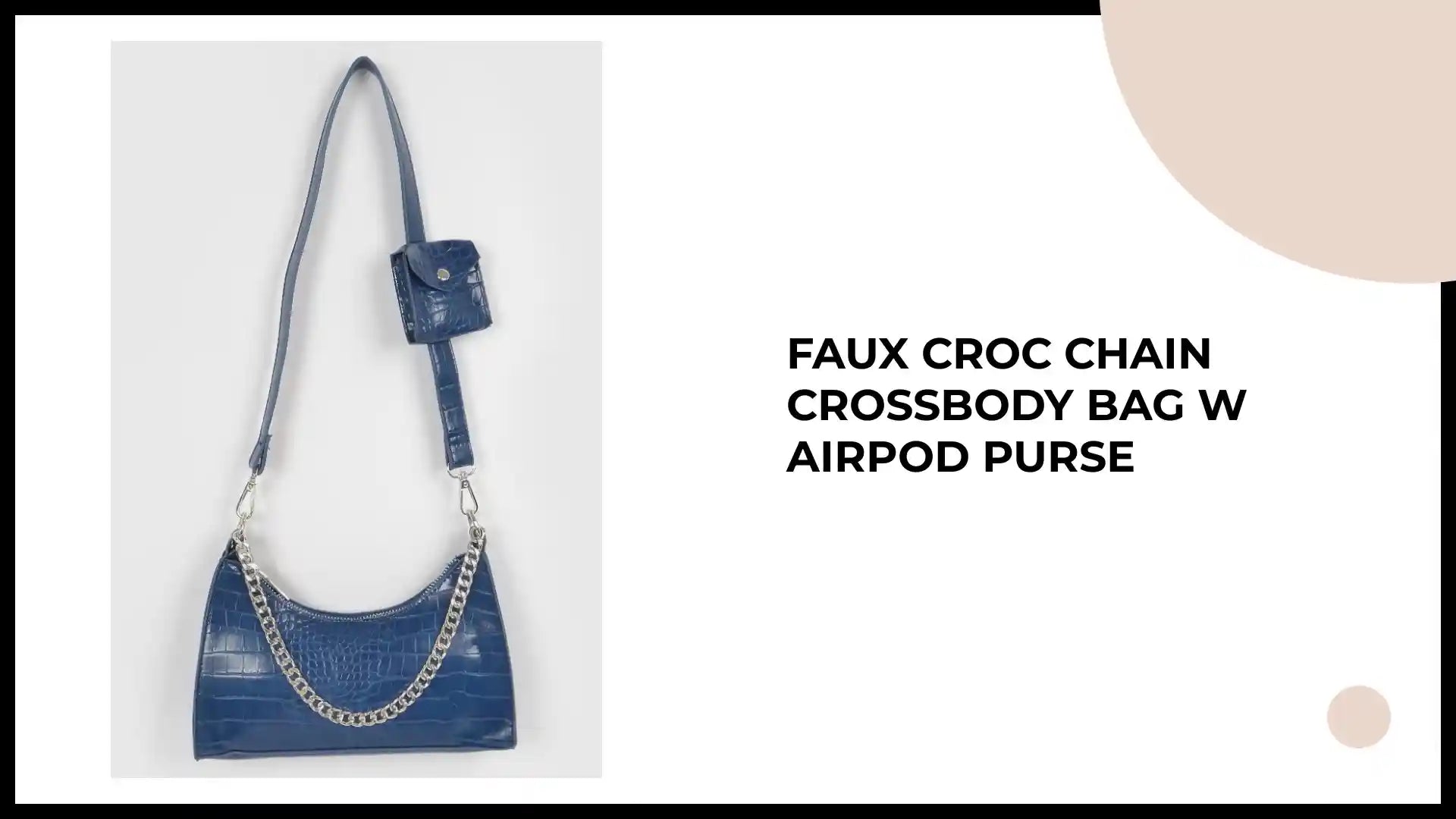 Faux Croc Chain Crossbody Bag W Airpod Purse by@Outfy