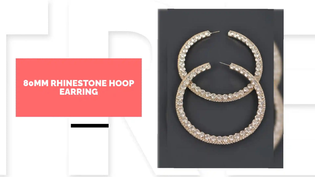 80mm Rhinestone Hoop Earring by@Outfy