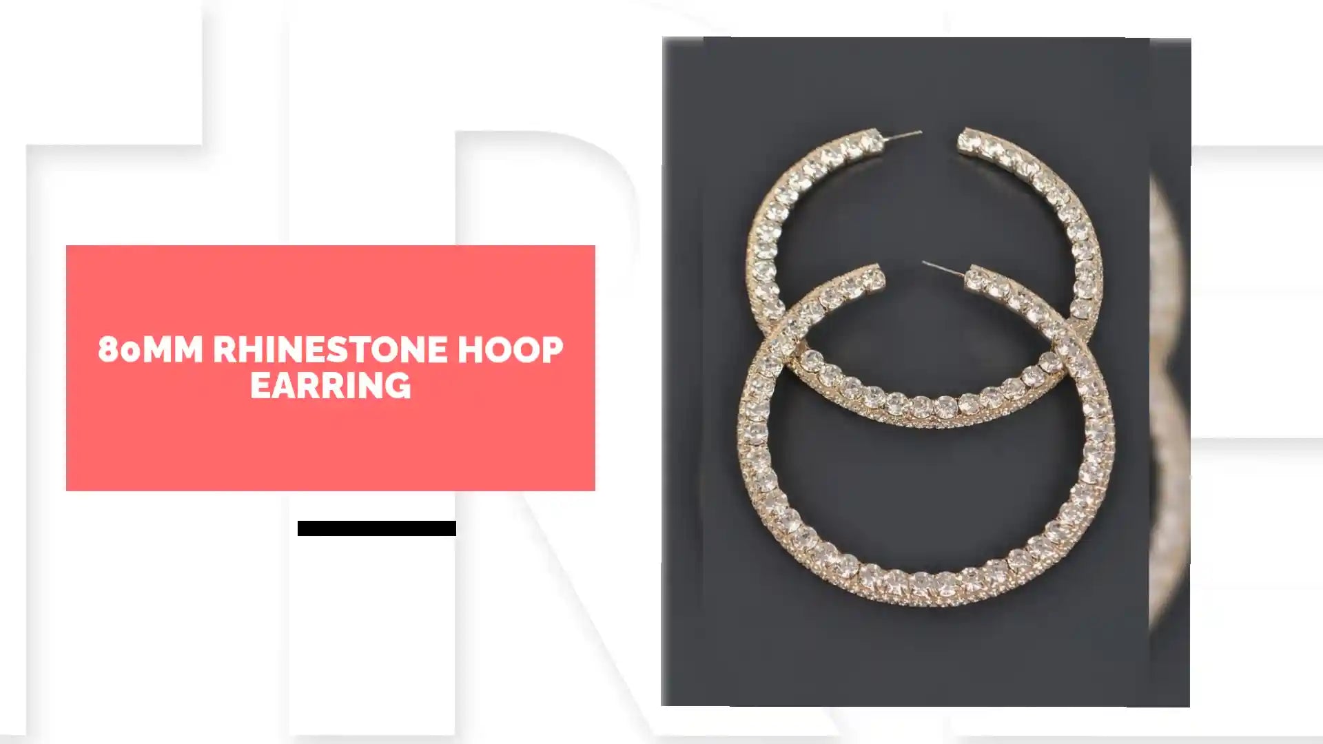 80mm Rhinestone Hoop Earring by@Outfy