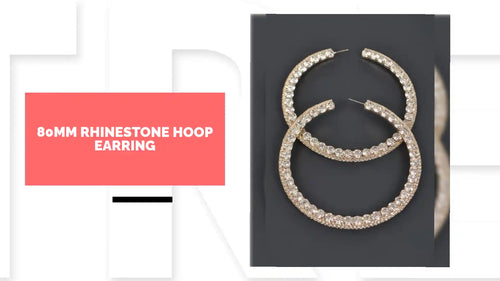80mm Rhinestone Hoop Earring by@Outfy