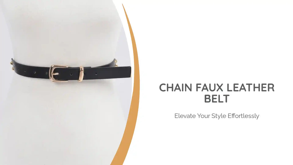 Chain Faux Leather Belt by@Outfy