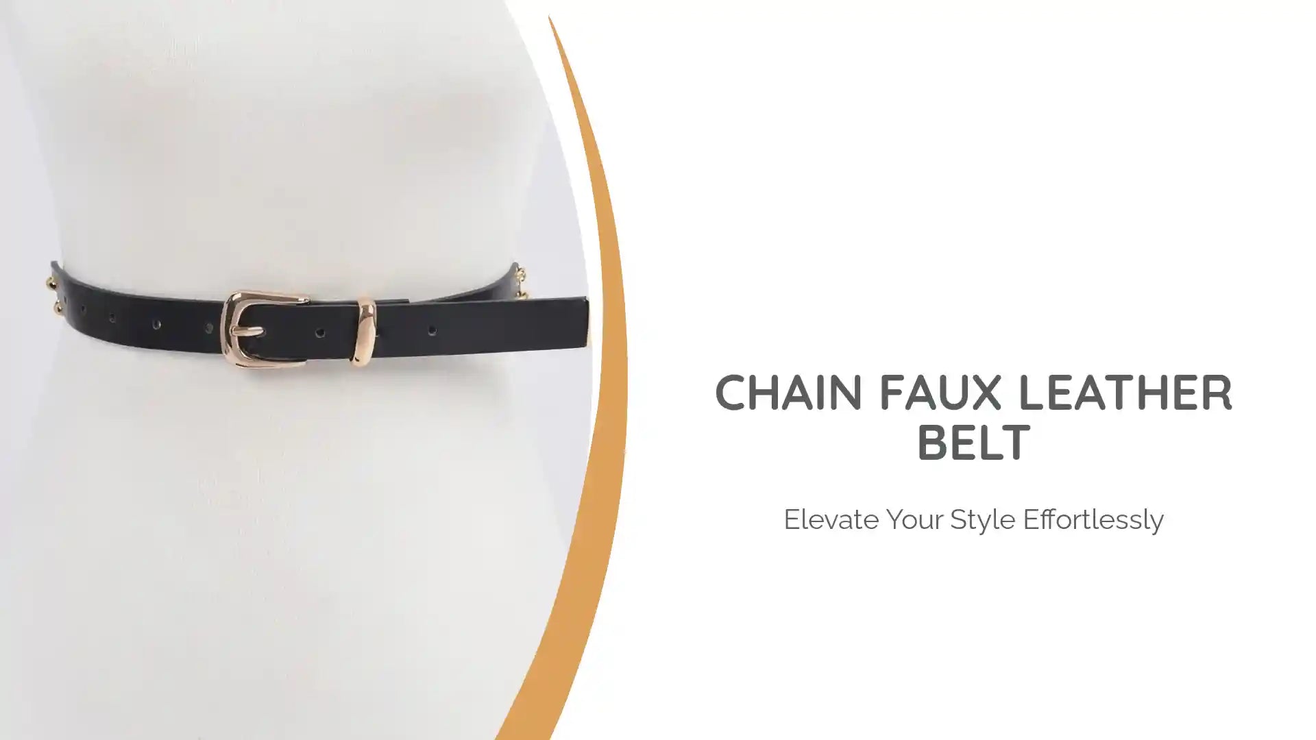 Chain Faux Leather Belt by@Outfy