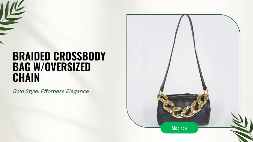 Braided Crossbody Bag W/oversized Chain by@Outfy