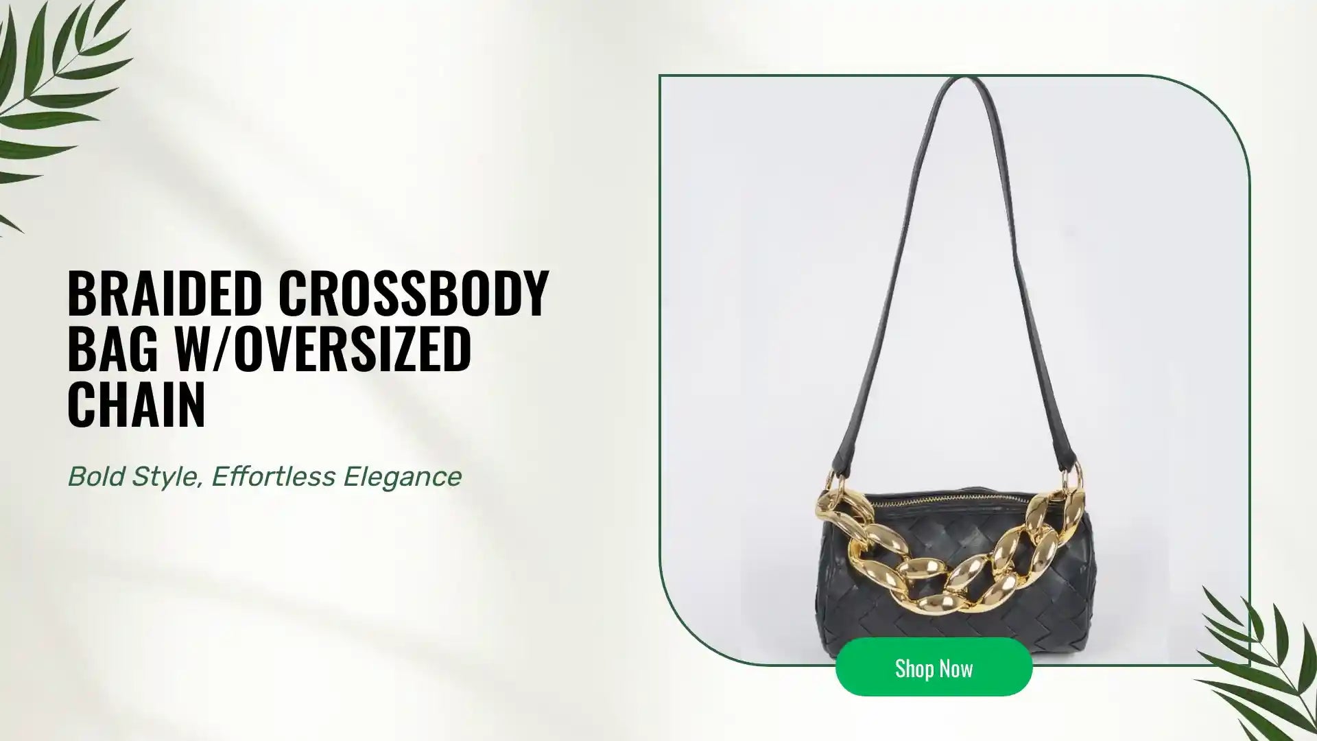 Braided Crossbody Bag W/oversized Chain by@Outfy